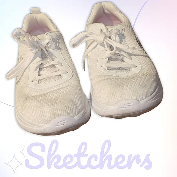 Womens Sketchers Sneakers White - Picture 1 of 6